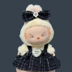Labubu Designer Dress Bow Clothing Outfit Black Clothes Accessories Monsters